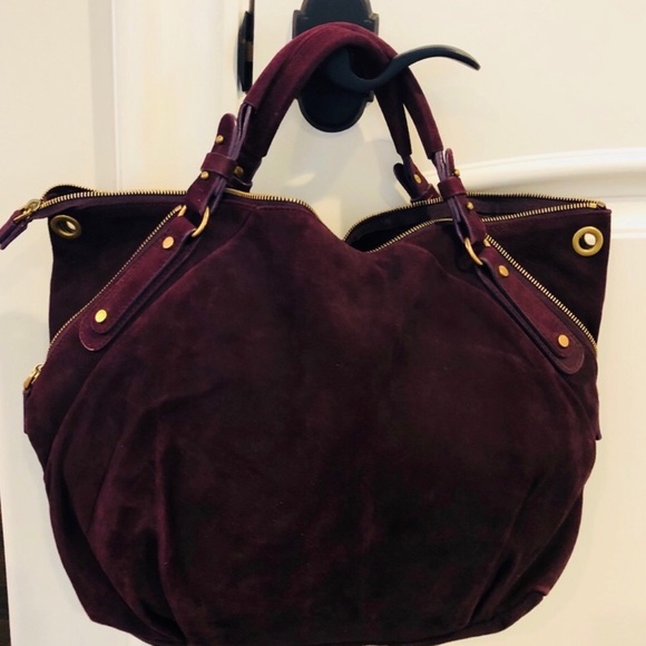 large MARNI satchel in plum suede - Picture 2 of 6